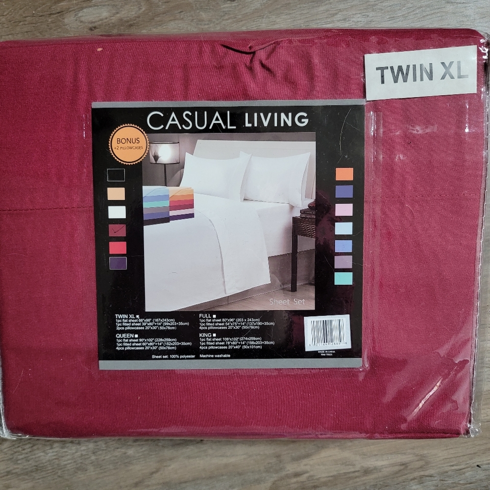 2 Sets of Maroon Twin XL sheet set